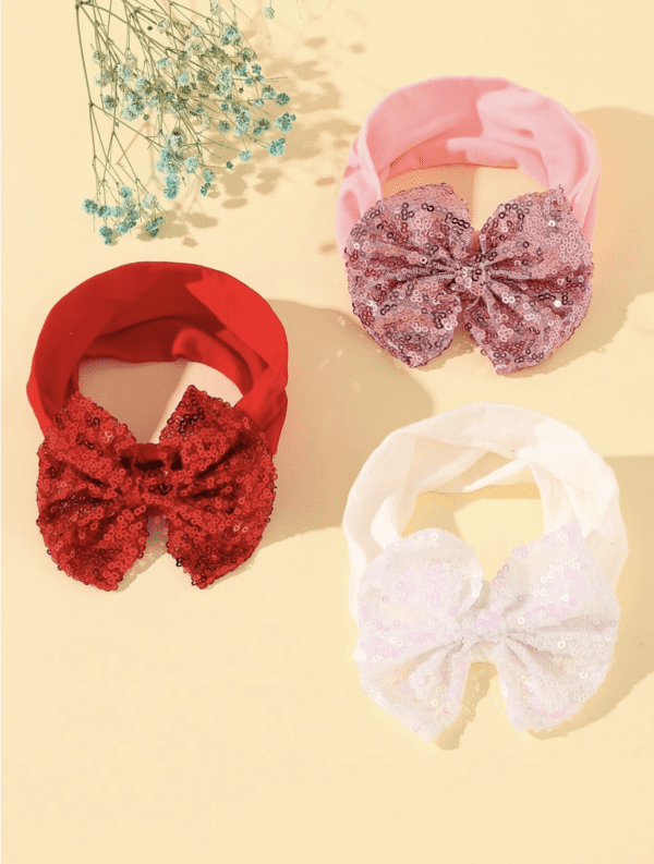 Bandas diadema para bebé rojo, rosa, blanco