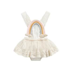 Vestido arcoiris beige bebé niña