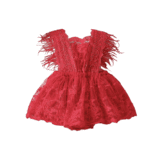 vestido encaje de bebé niña rojo