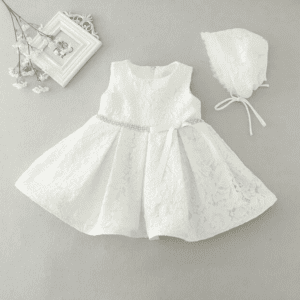 Vestido blanco bautizo bebé niña